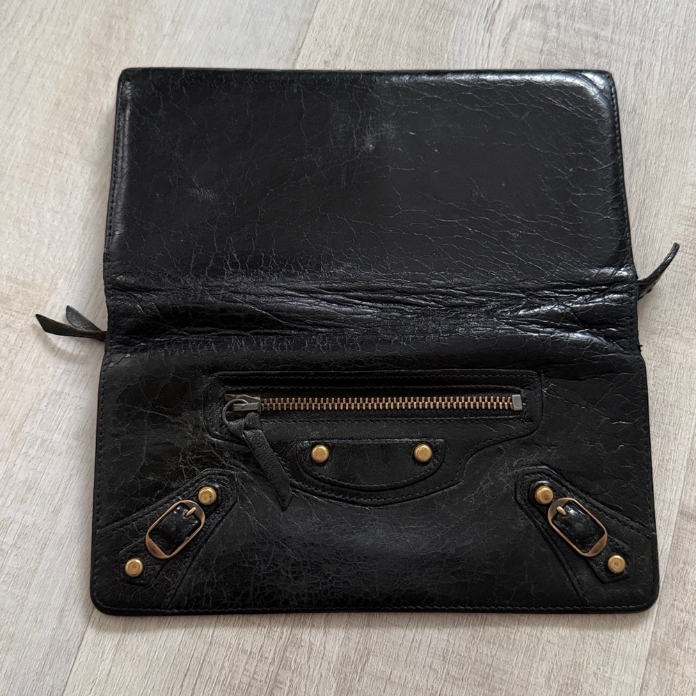 Balenciaga Black Lambskin Leather Classic Wallet - Picture 9 of 10